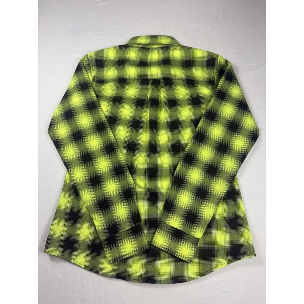 Dixxon Long Sleeve Flannel Button- Up The Lizard Womens Medium Green Black Plaid - Picture 3 of 16